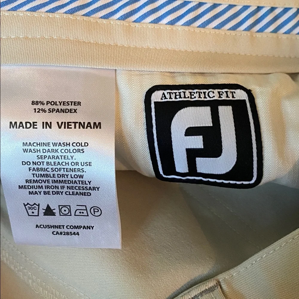 FOOTJOY MEN'S 5-POCKET GOLF PANT 24478 - STONE size 32 x 32 athletic fit - Picture 5 of 7